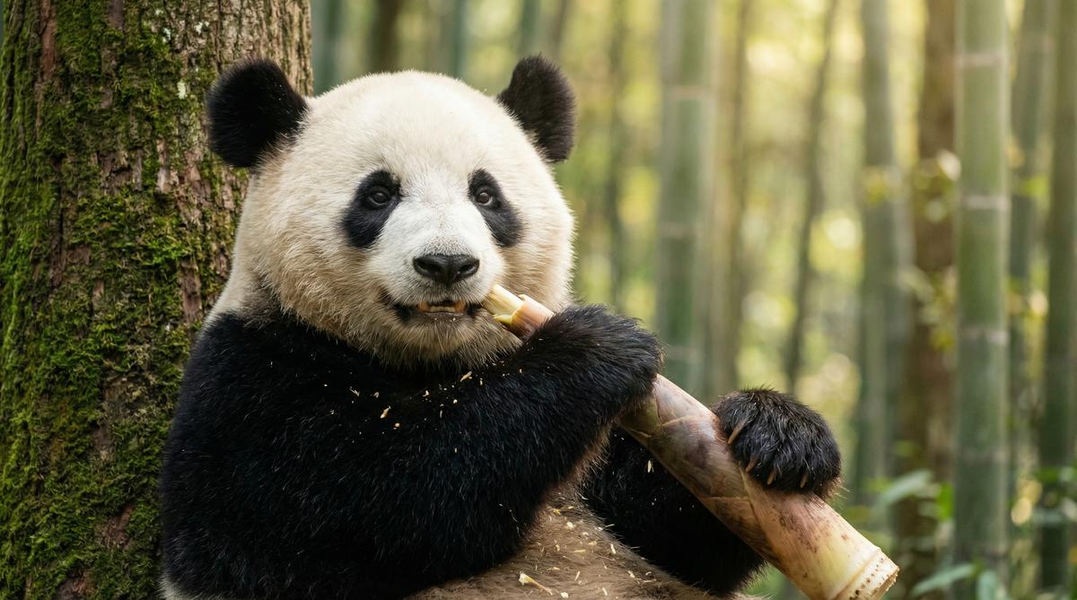 人兽熊猫视频 - 国宝竹林午餐视频