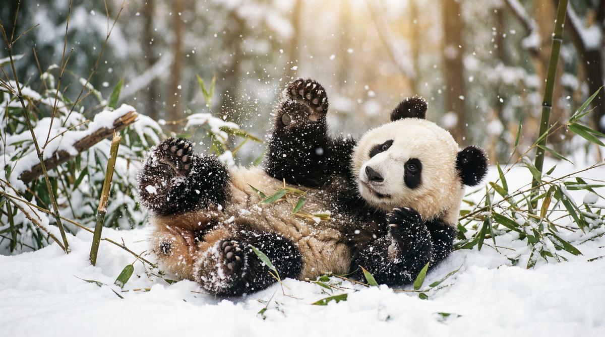 人兽熊猫视频 - 大熊猫雪地嬉戏视频在线观看